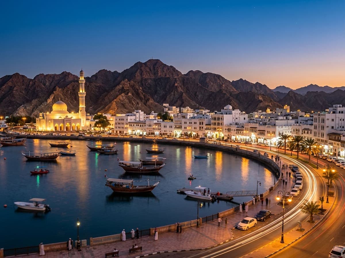 Mutrah Corniche at dusk
