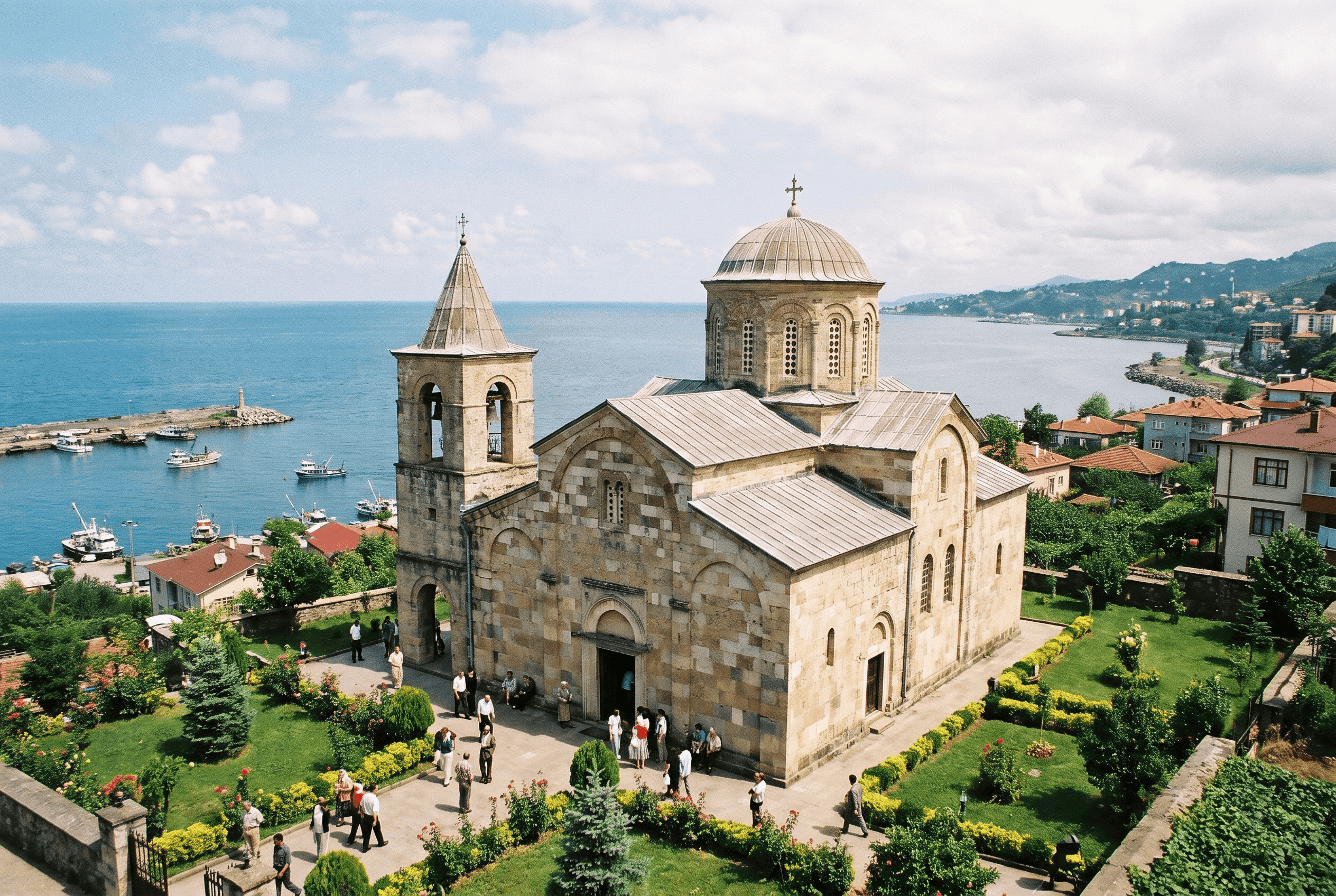 Trabzon Hagia Sophia (Ayasofya) museum exterior with sea view