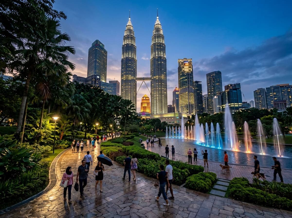 KLCC park under the Petronas Towers