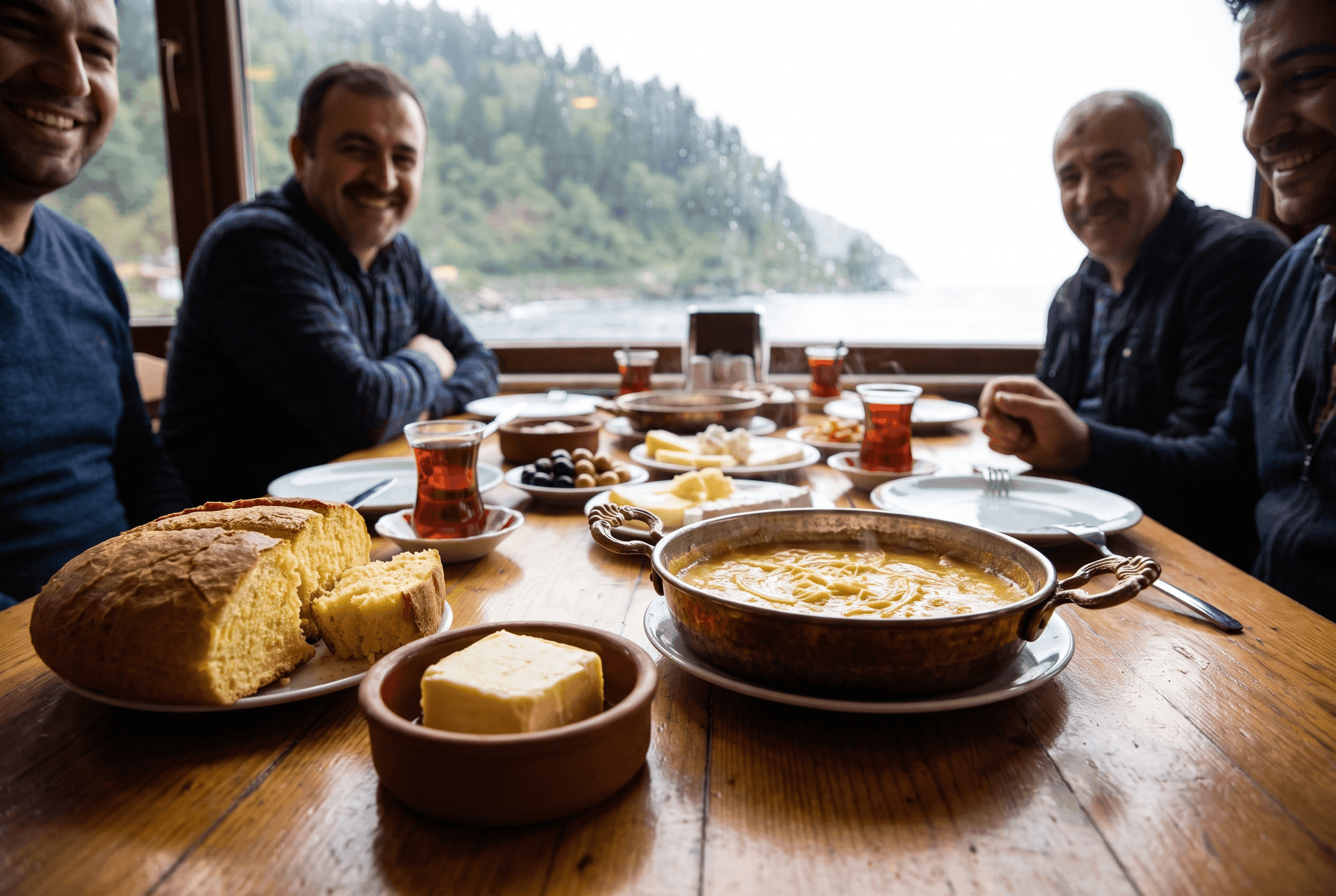 Black Sea breakfast with kuymak
